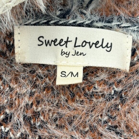 Sweet Lovely by Jen Long Aztec Cardigan Women's Sz S/M Open Front Pockets Soft - Picture 6 of 10
